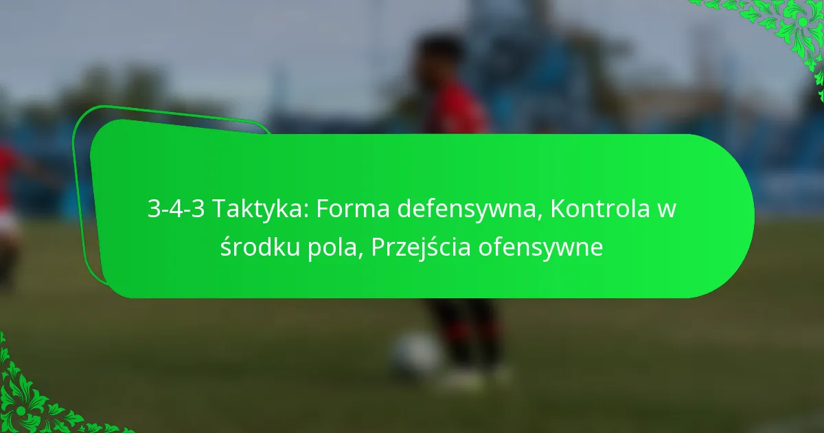 3-4-3 Taktyka: Forma defensywna, Kontrola w środku pola, Przejścia ofensywne